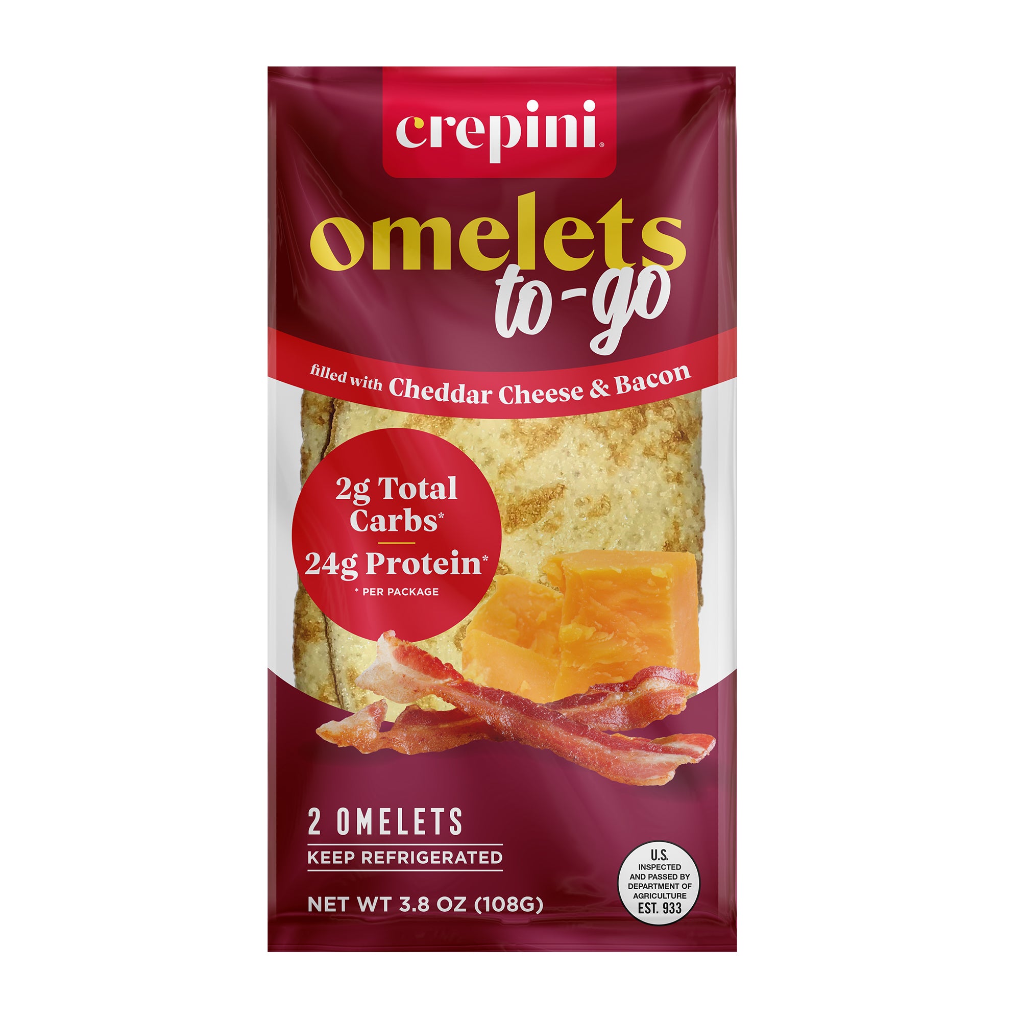 Omelets to go – Bacon and Cheddar Cheese