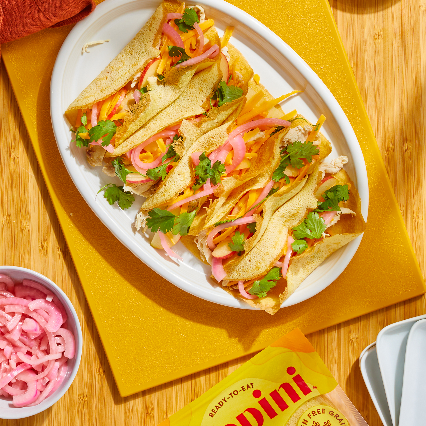 Chicken Cheddar and Apple Tacos