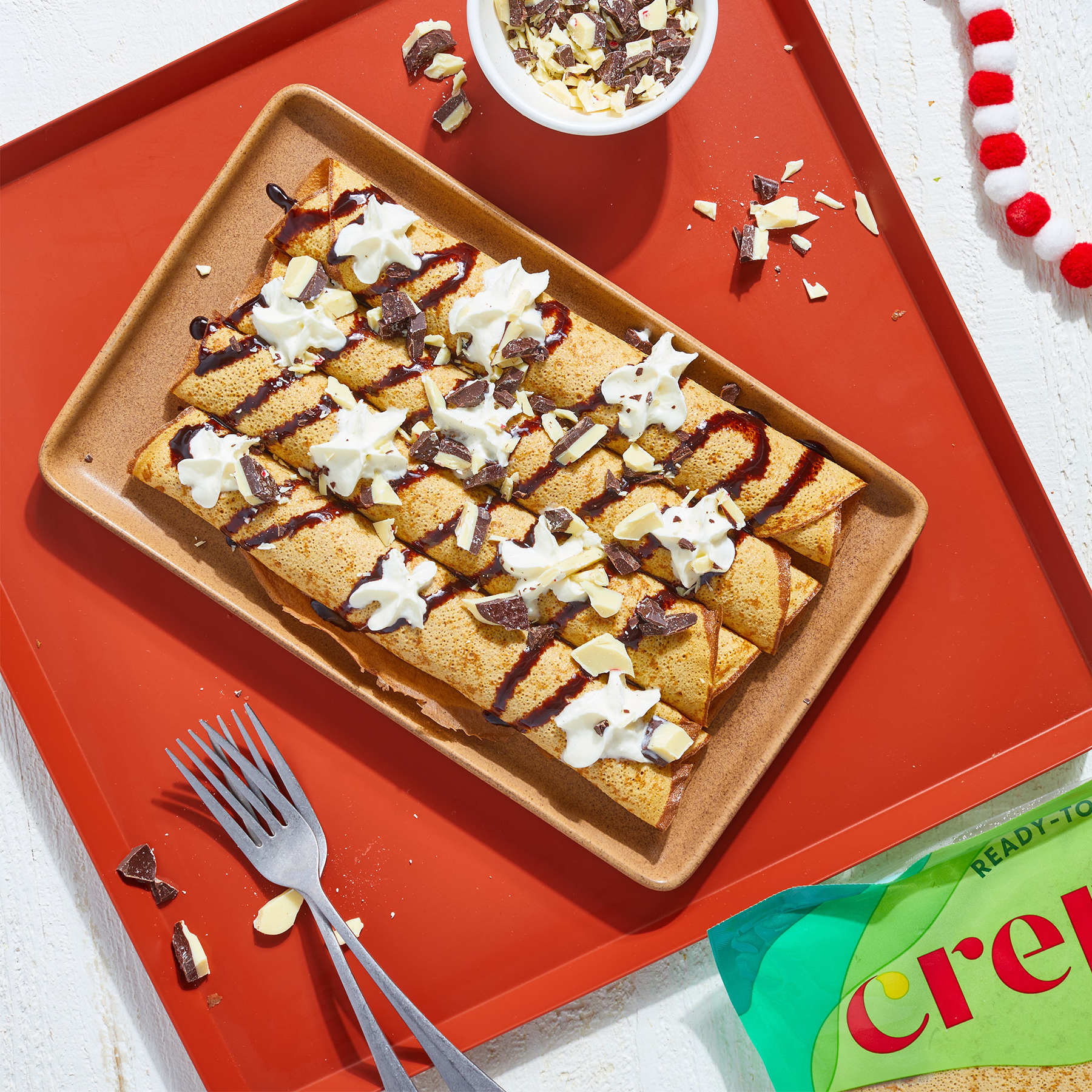 Peppermint Bark Crêpes