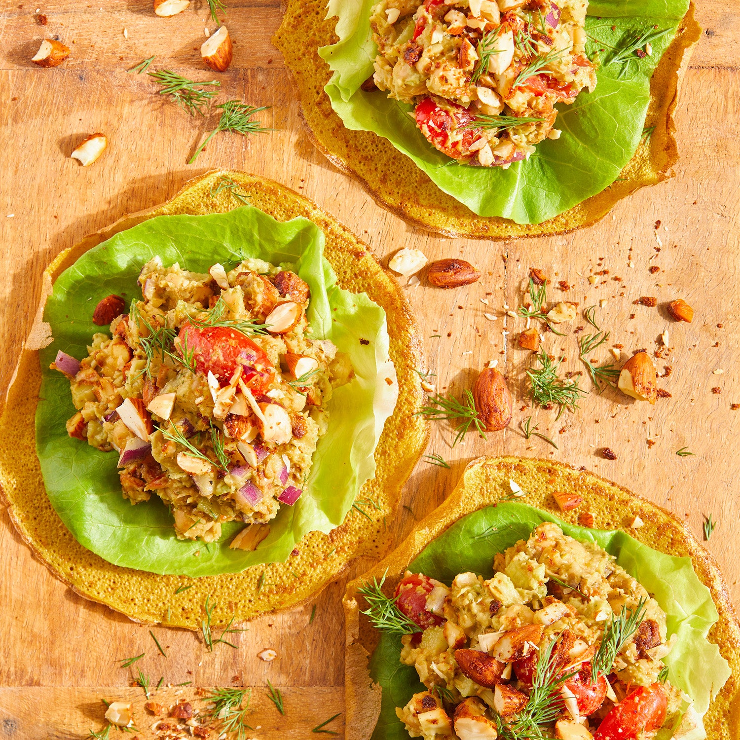 Smoked Almond & Chickpea Salad Flatbread