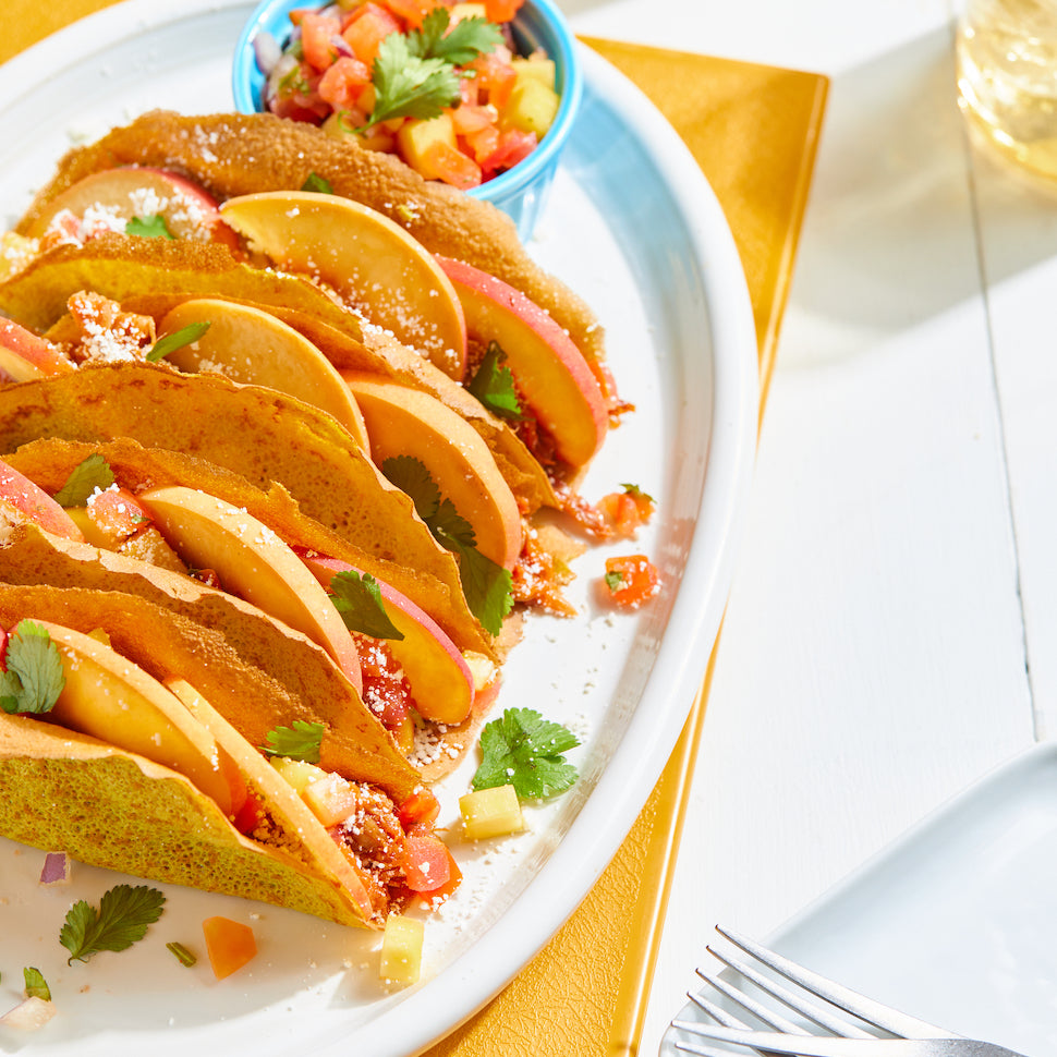 Peach & Pulled Pork Tacos