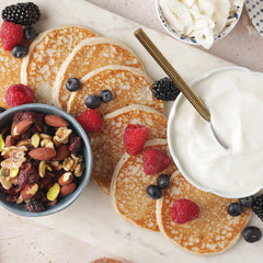 Vanilla Protein Pancakes with Coconut Yogurt