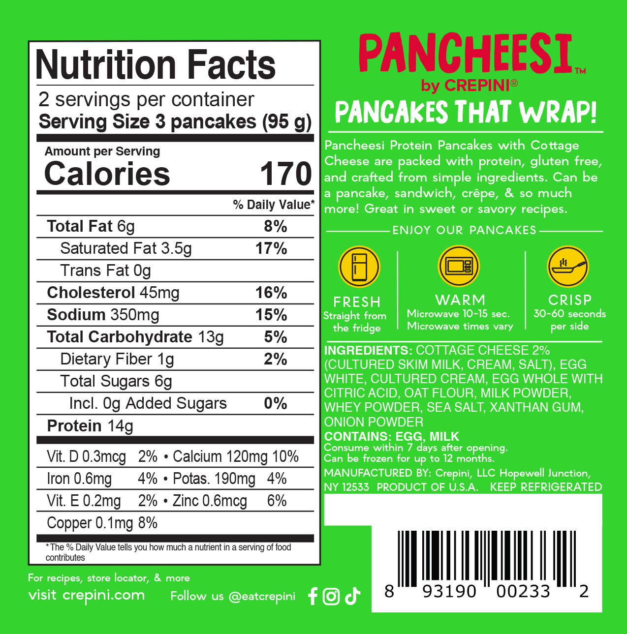 Pancheesi™ by Crepini® Sour Cream & Onion Protein Pancakes